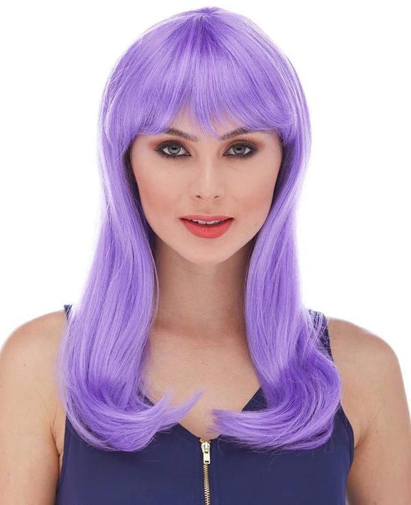 Mor Renk Uzun Düz Parti Peruğu (5365) - Image 1