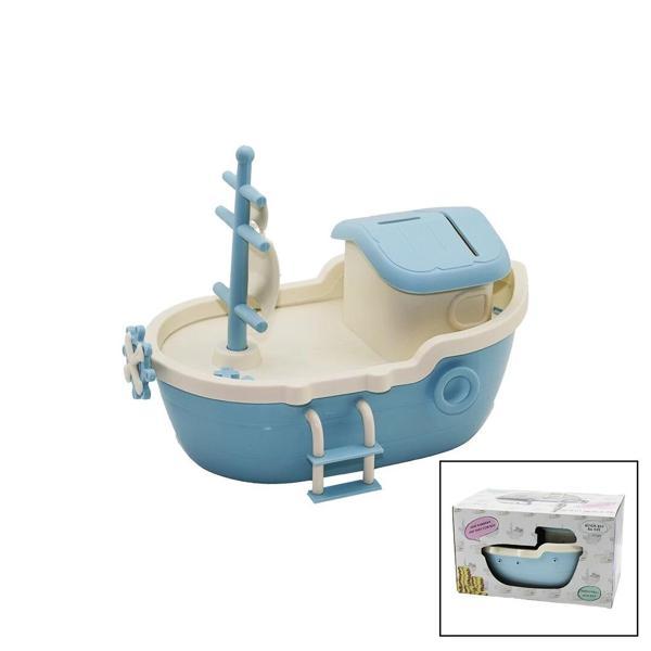 BÜYÜK GEMİ KUMBARA KİLİTLİ RENKLİ PLS. TBN:10X18CM - GÜVERTE: 14.5X24.5CM Y: 8-10-13CM (5365) - Image 1