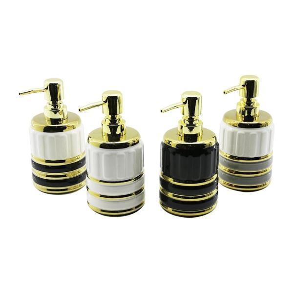 ŞİŞE GOLD KAPAK - BOĞUM SERAMİK SIVI SABUNLUK 7.5X10.5CM (5365) - Image 1