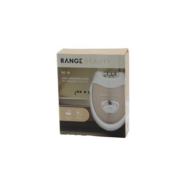 RANGE BEAUTY RE-18 EPİLASYON CİHAZI EPİLATÖR USB ŞARJLI=50DK 2 KADEME HIZ YIKANABİLİR BAŞLIK=18 ÇİFT - Image 1