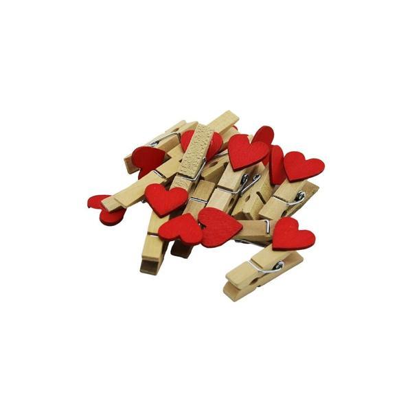 144 ADET MİNİ KALPLİ AHŞAP  FOTOĞRAF - SÜS - SUNUM MANDALI  (5365) - Image 1