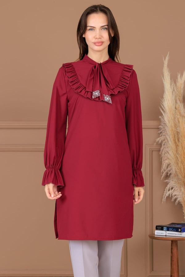 Asil Tesettür Tunik Bordo - Image 1