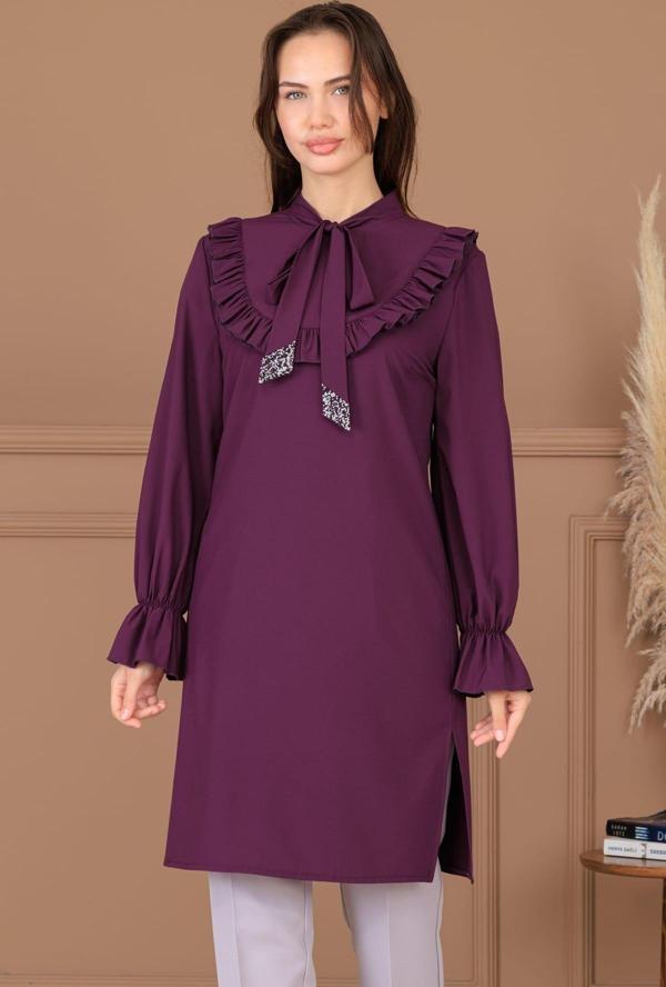 Asil Tesettür Tunik Mürdüm - Image 1