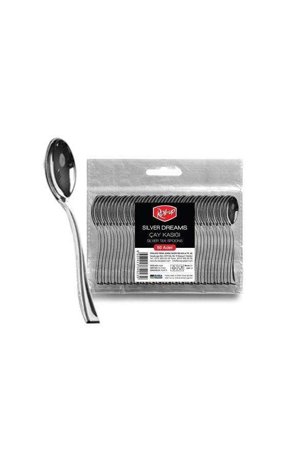 Supertrend Metal Görünümlü Plastik Çay Kaşığı 50li - Image 1