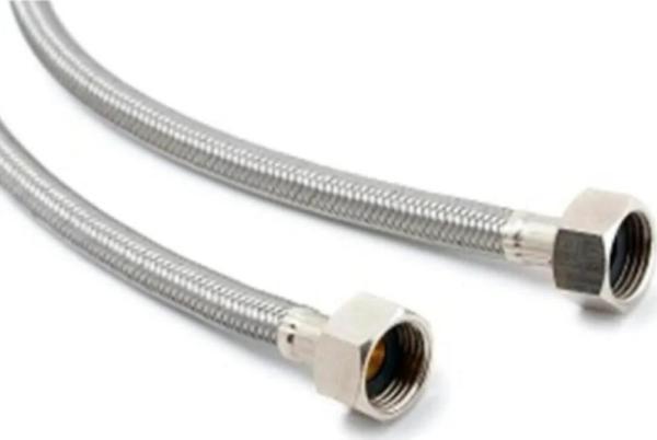 Ubm Paslanmaz Çelik Örgülü Klozet, Taharet Musluğu Fleksi Bağlantı Hortumu Flex 3/8-3/8 50 Cm - 2 Adet - Image 1