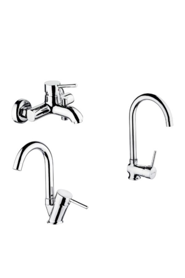 Şenpres Adnoss Judi Banyo Bataryası S-35101+Lavabo Bataryası S-35106+Eviye Bataryası S-35105 - Image 1