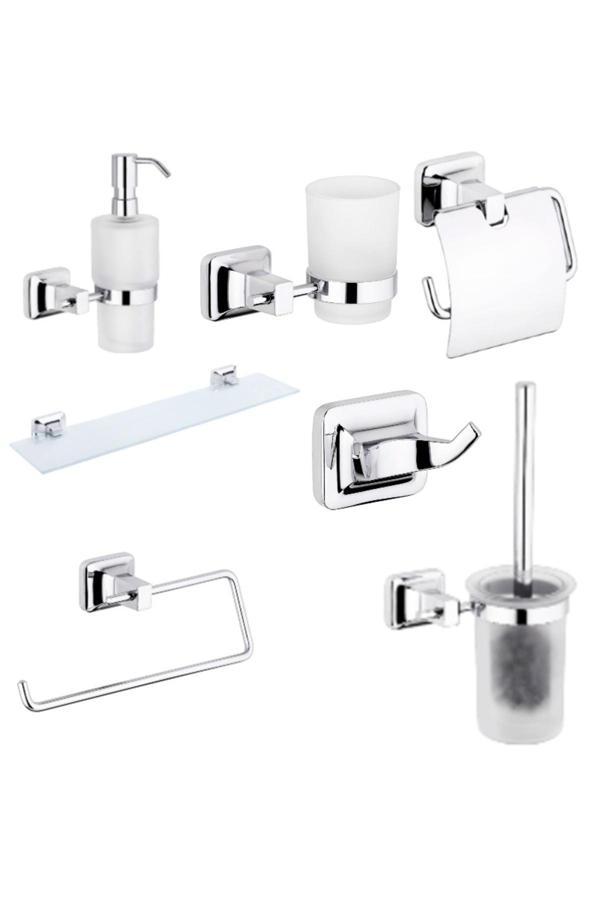 Camero Adnoss Uno Klozet Fırçası-Kağıtlık-Havluluk-Diş Fırçası-Sabunluk-Etajer-Askılık - Image 1