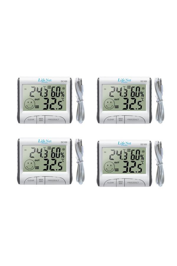 Life Net Medikal Dc-103 Mini İç Mekan Dijital Isı Ve Nem Ölçer Dış Sıcaklık Termometre 4 Adet - Image 1