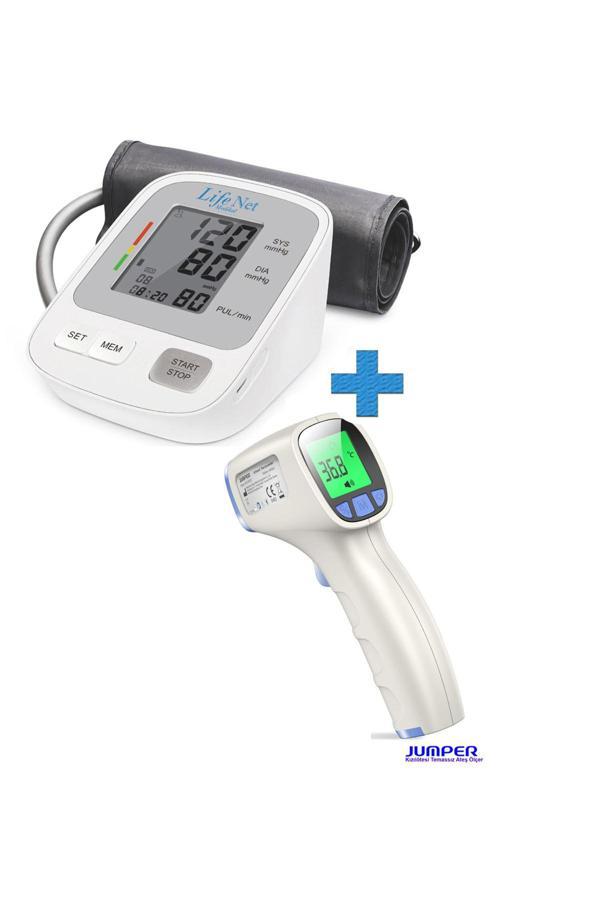 Life Net Medikal Üst Koldan Dijital Tam Otomatik Tansiyon Aleti Wbp 108 + Dijital Temassız Ateş Ölçer Jpd-Fr202 - Image 1