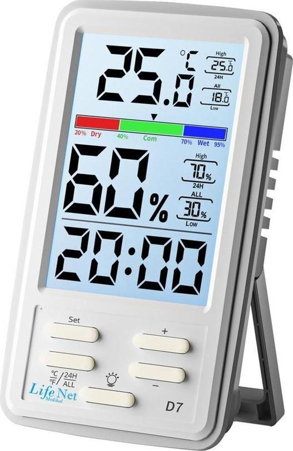 Life Net Medikal Dijital Termometre Isı Ve Nem Ölçer D7 - Image 1