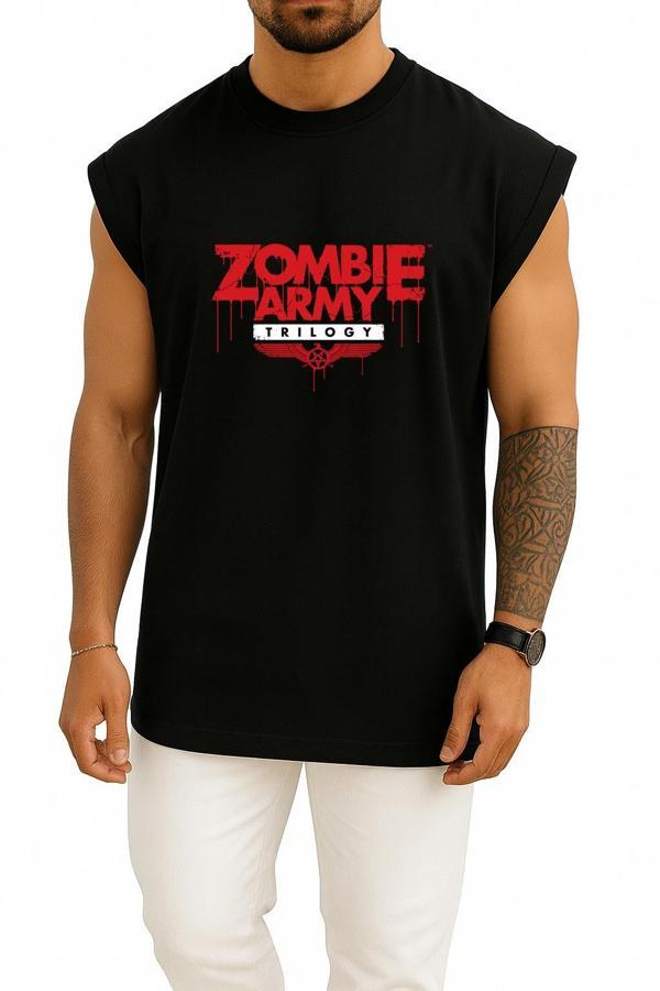 Oversize Zombie Army Trilogy Sniper Elite Göğüs Tasarımlı Atlet - Image 1
