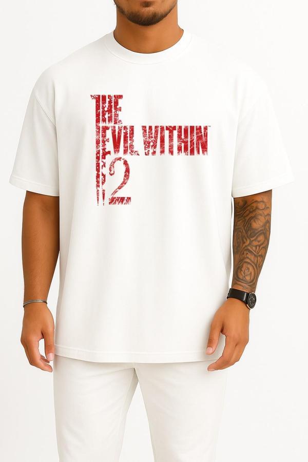 Oversize The Evil Within 2 Video Game Göğüs Tasarımlı Unisex T-Shirt - Image 1