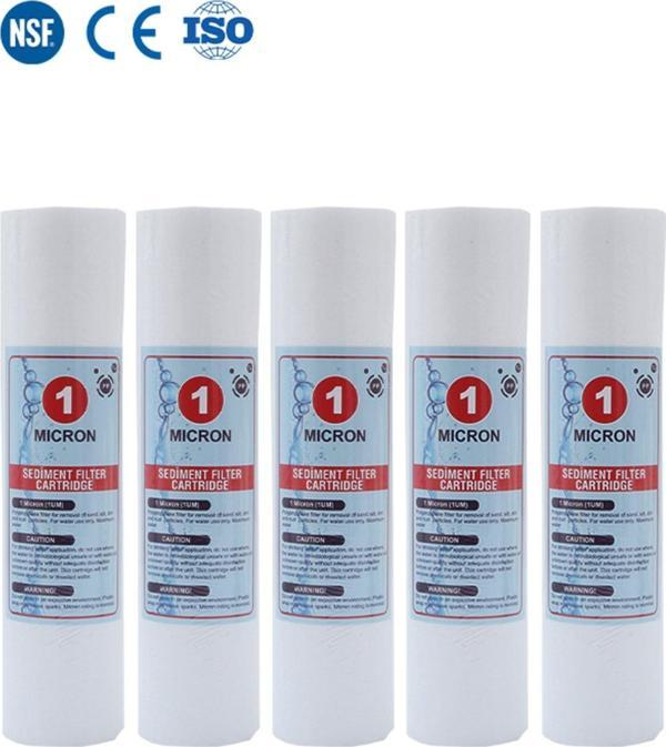 Watermelon Açık Kasa Su Arıtma Cihazı 10 İnc 1 Mikron Sediment Spun Filtre ( 5 Adet ) - Image 1