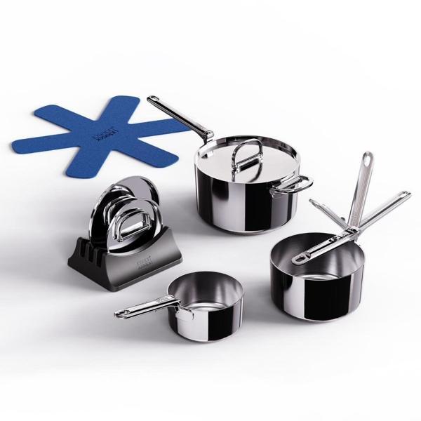 Joseph Joseph 1000031 Space 3 Katmanlı Paslanmaz Çelik 9 Parça Tencere Seti - Image 1