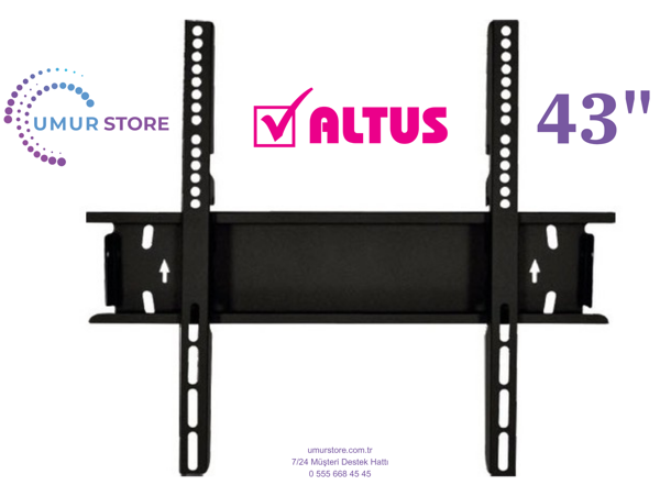 Altus Al43 Fhd 6523 Full Hd 42”, 43”, 49”, 50” Uyumlu Lcd Led TV Sabit Duvar Askı Aparatı - Image 1