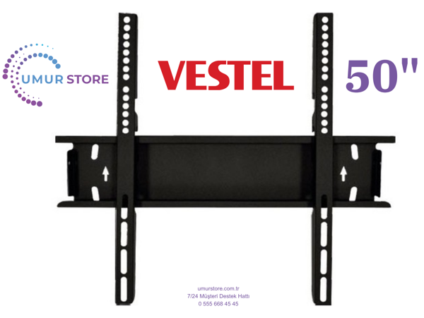 VESTEL TV 50UT9740 50" 4K 42”, 43”, 49”, 50” Uyumlu Lcd Led TV Sabit Duvar Askı Aparatı - Image 1