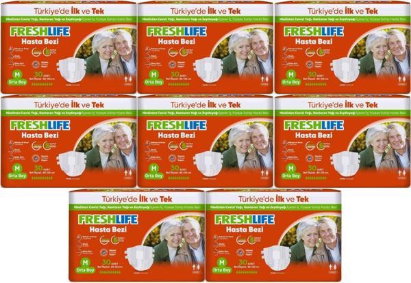 FreshLife Yetişkin Hasta Bezi Bantlı M - Medium - Orta 240 Adet (8PK*30) - Image 1