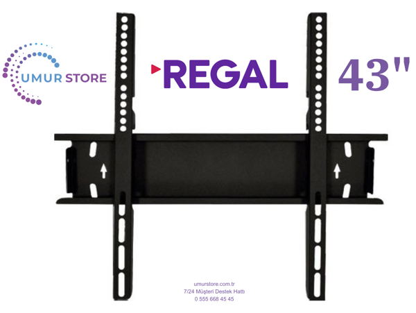 Regal 43T01750 43'' Smart 42”, 43”, 49”, 50” Uyumlu Lcd Led TV Sabit Duvar Askı Aparatı - Image 1