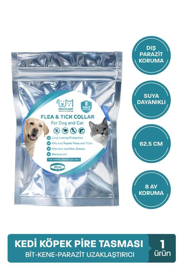 Muvicado Köpek Pire Tasması Bit Pire Kene Dış Parazit Önleyici Ayarlanabilir Doğal Tasma 62 Cm Kedi Tasması - Image 1