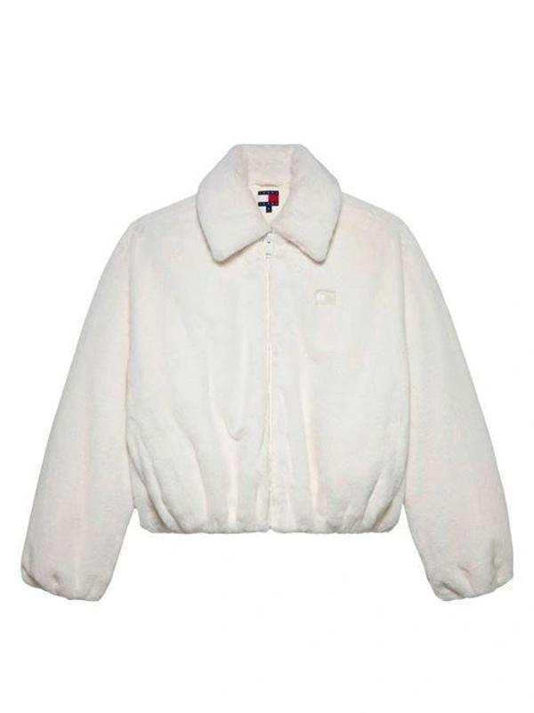 Tommy Hilfiger TJW Suni Kürk Kadın Beyaz Ceket DW0DW21669YBH - Image 1