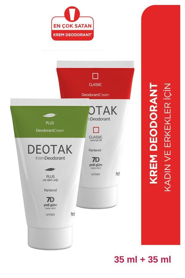 Krem Deodorant 2' li Set - Classic Koruma 35 ml ve Plus Çay Ağacı Yağı Koruma 35 ml - Image 1