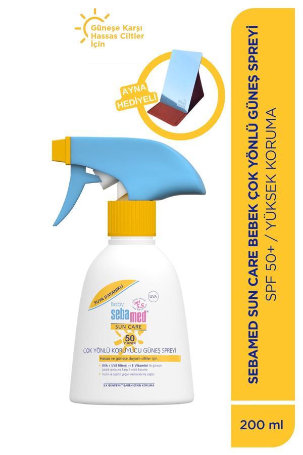 Baby SPF 50+ UVA Korumalı UVB Filtreli Çok Yönlü Çocuk Güneş Spreyi 200 ml Seti - Ayna Hediyeli - Image 1