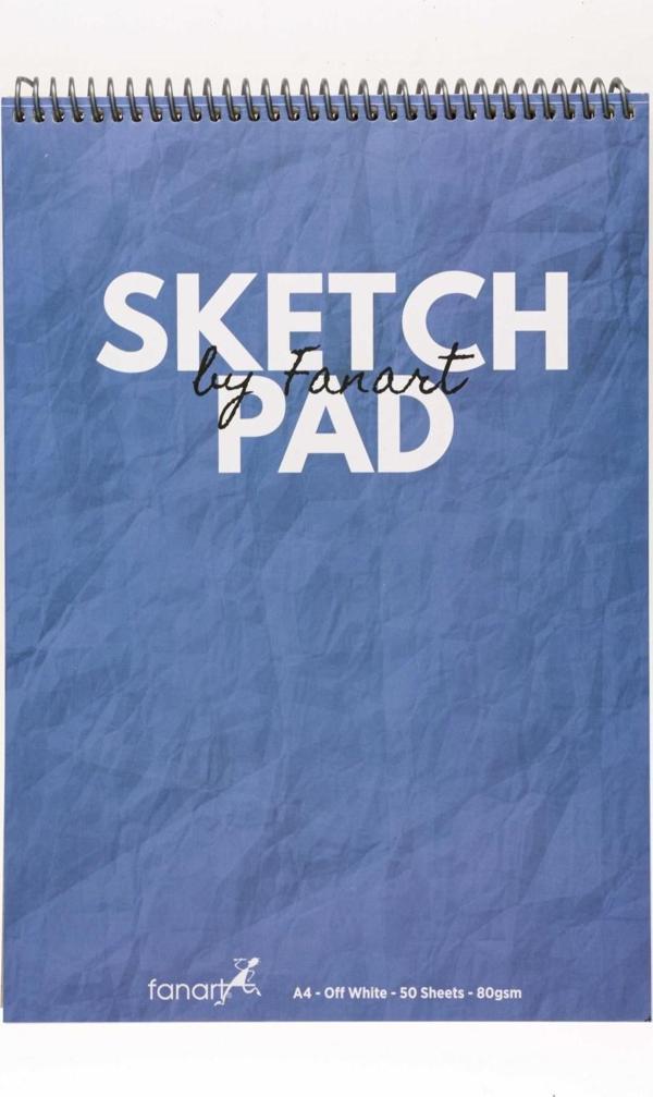 Fanart Academy Üstten Spiralli A4 Sketch Pad 80gr 50yp  - Akdeniz Mavisi - Image 1
