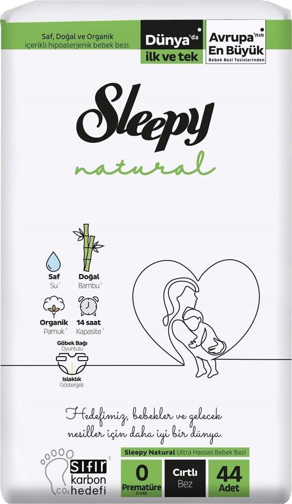 Sleepy Natural Cırtlı 0 Numara Prematüre 44'lü Bebek Bezi - Image 1