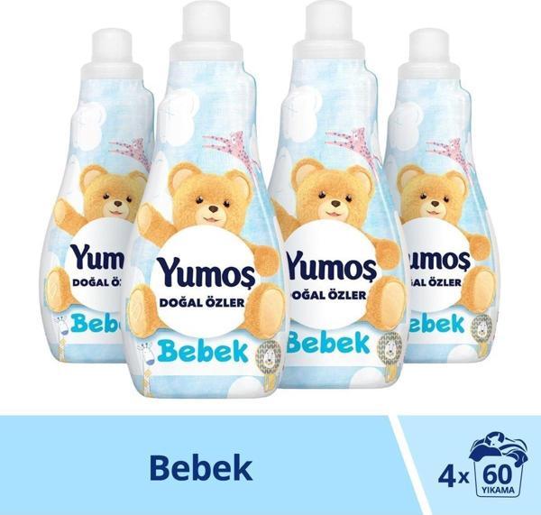 Yumoş Doğal Özler Bebek Konsantre Çamaşır Yumuşatıcı 1200 Ml 50 Yıkama X 4 Adet - Image 1