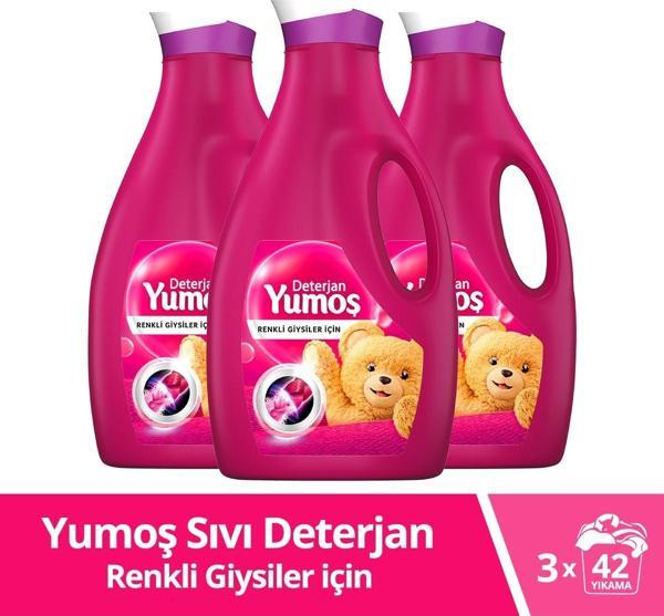 Yumoş Renkli Giysiler Sıvı Çamaşır Deterjanı 3 x 2520 ML - Image 1