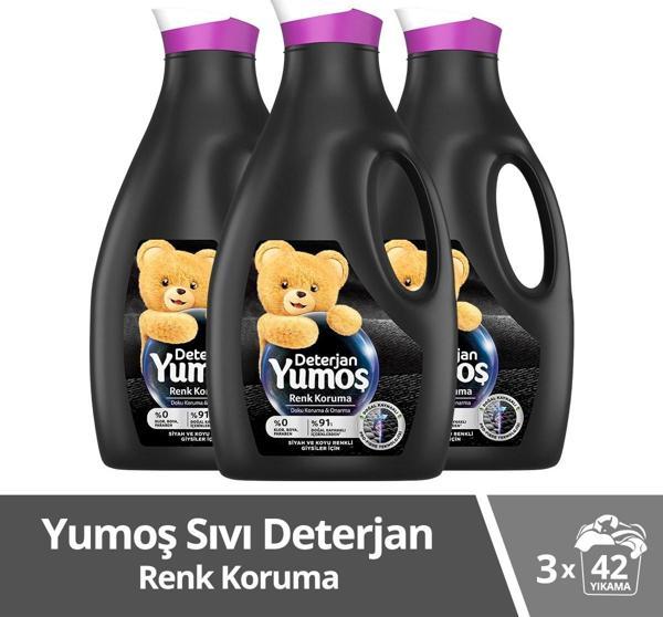 Yumoş Sıvı Çamaşır Deterjanı Siyah ve Koyu Renkli Giysiler İçin 3 x 2520 ML - Image 1