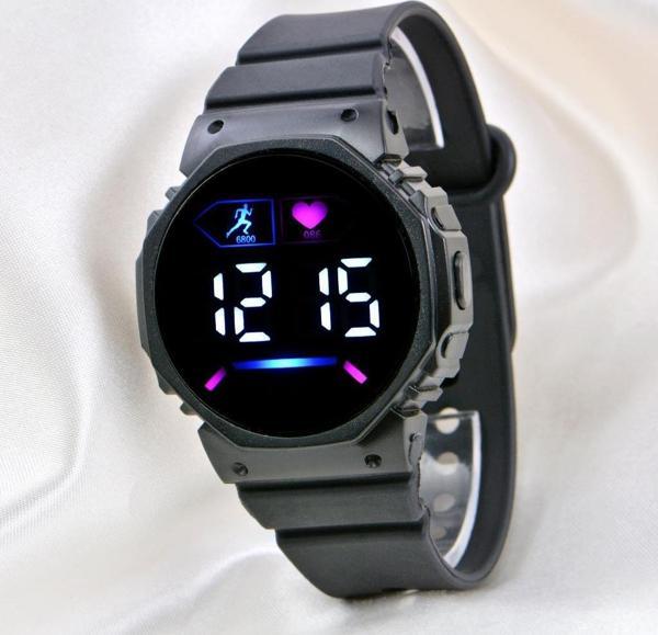 Pinkoli Siyah Silikon Kordonlu Led Watch Genç Kız Kadın Kol Saati ST-304141 - Image 1