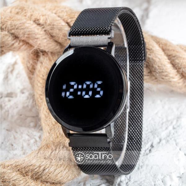 Black Watch Hasır Mıknatıslı Kordon Siyah Unisex Dokunmatik Kol Saati ST-303503 - Image 1