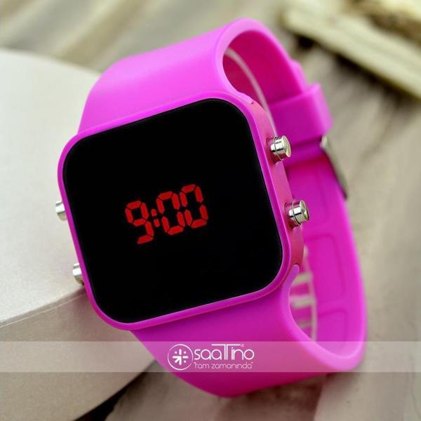 Spectrum Marka Fuşya Renk Dijital Led Unisex Kol Saat Silikonlu Bileklik St-303675 - Image 1