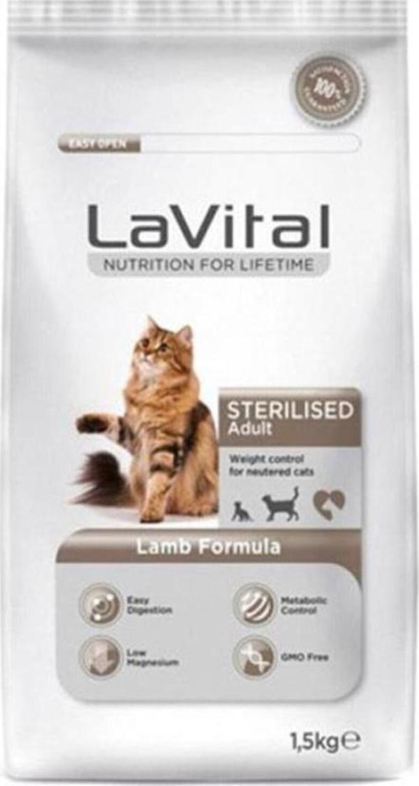 LaVital Sterilised Kuzulu Kısırlaştırılmış Kuru Kedi Maması 1,5 kg - Image 1