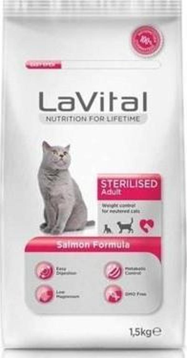LaVital Sterilised Somon Balıklı Kısırlaştırılmış Kuru Kedi Maması 1,5 kg - Image 1