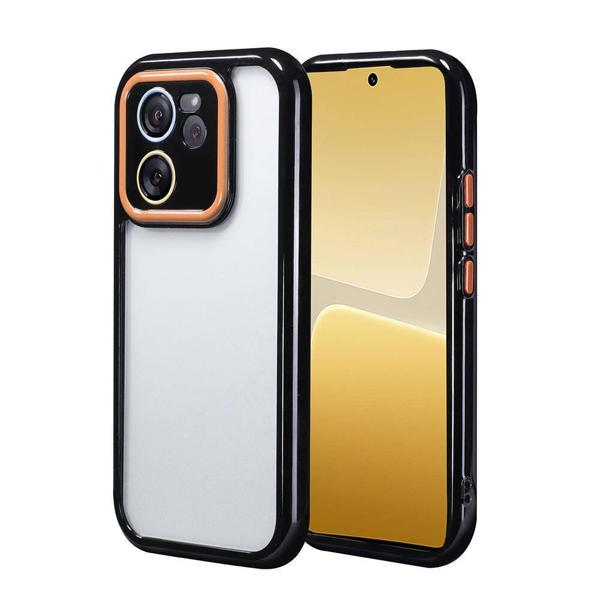 Xiaomi Mi 13T Kılıf Kamera Korumalı Renkli Kenar ve Çerçeve Tasarımlı MKST Vitamin Kapak-Siyah - Image 1