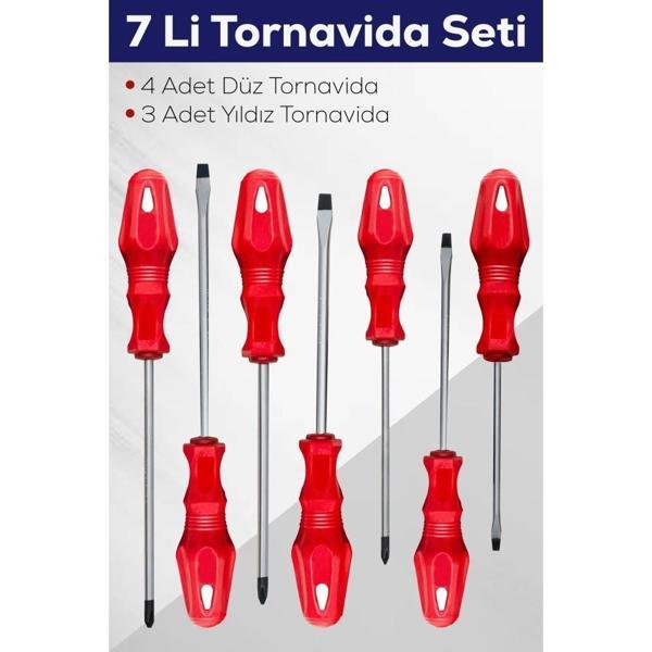 7'li Tornavida Seti (4 ADET DÜZ TORNAVİDA 3 ADET YILDIZ TORNAVİDA) - Image 1