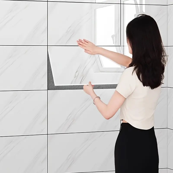 Beyaz Mermer Desenli Alüminyum Plastik Duvar Sticker - Image 1