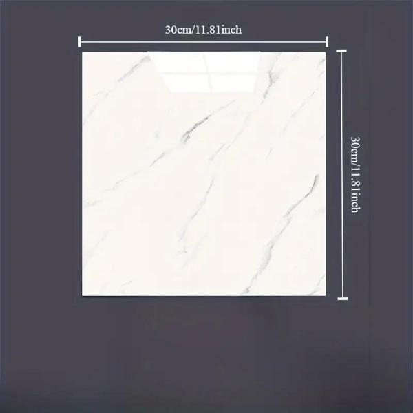 BEYAZ MERMER DESENLİ ALÜMİNYUM PLASTİK DUVAR STİCKER (30*30) - Image 1