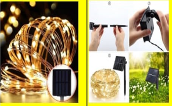 Solar Peri Led 20m 200 Led Gün Işığı Bahçe Aydınlatma Dekorasyon Güneş Enerjili - Image 1