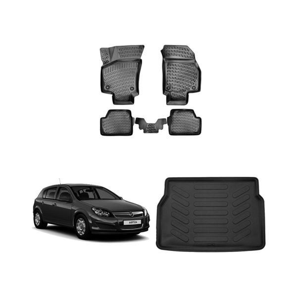 Rizline Opel Astra H HB 2004 - 2013 Yılları Arası Uyumlu 3D Havuzlu Paspas + 3D Bagaj Havuzu Set - Image 1