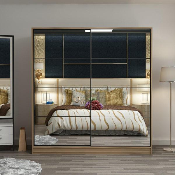 Minar Kale210Y 2K Sürgülü Dolap 220G - Dore Aynalı - Image 1