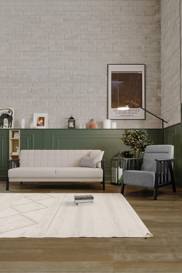 Modalife Anka İskandinav 3Lü+Berjer Koltuk Takımı, Bohem, Çay Seti Koltuk, İskandinav Üçlü, Evan Kollu Berjer - Image 1