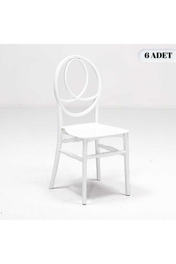 Mobetto 6 Adet Phoenix Beyaz Sandalye / Balkon-Bahçe-Mutfak - Image 1