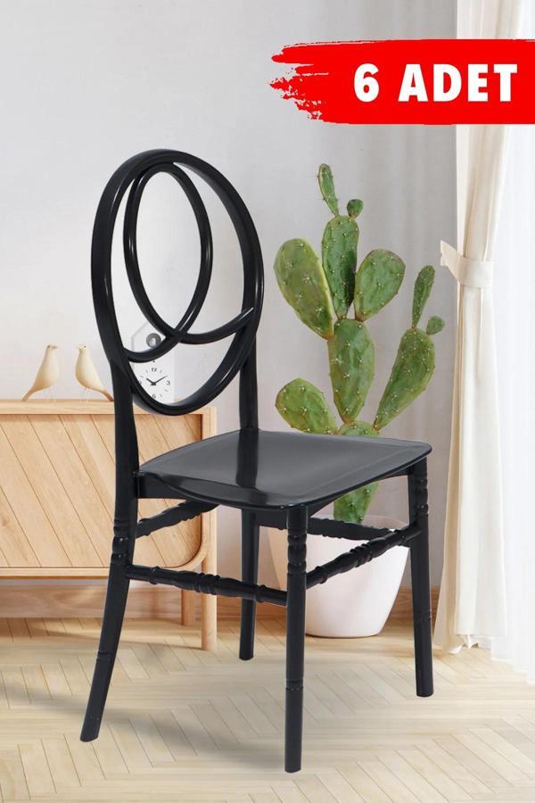 Mobetto 6 Adet Phoenix Siyah Sandalye / Balkon-Bahçe-Mutfak - Image 1