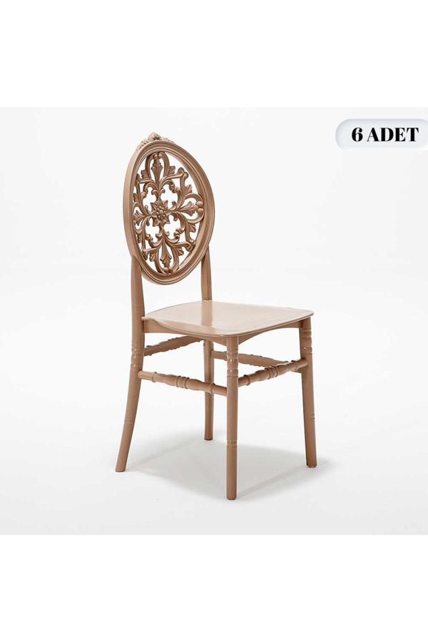 Mobetto 6 Adet Venüs Cappucino Sandalye / Balkon-Bahçe-Mutfak - Image 1