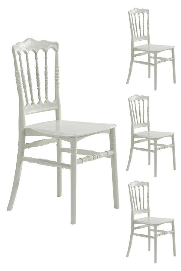 Mobetto 4 Adet Miray Beyaz Sandalye / Balkon-Bahçe-Mutfak - Image 1