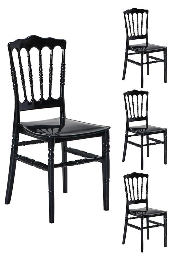 Mobetto 4 Adet Miray Siyah Sandalye / Balkon-Bahçe-Mutfak - Image 1