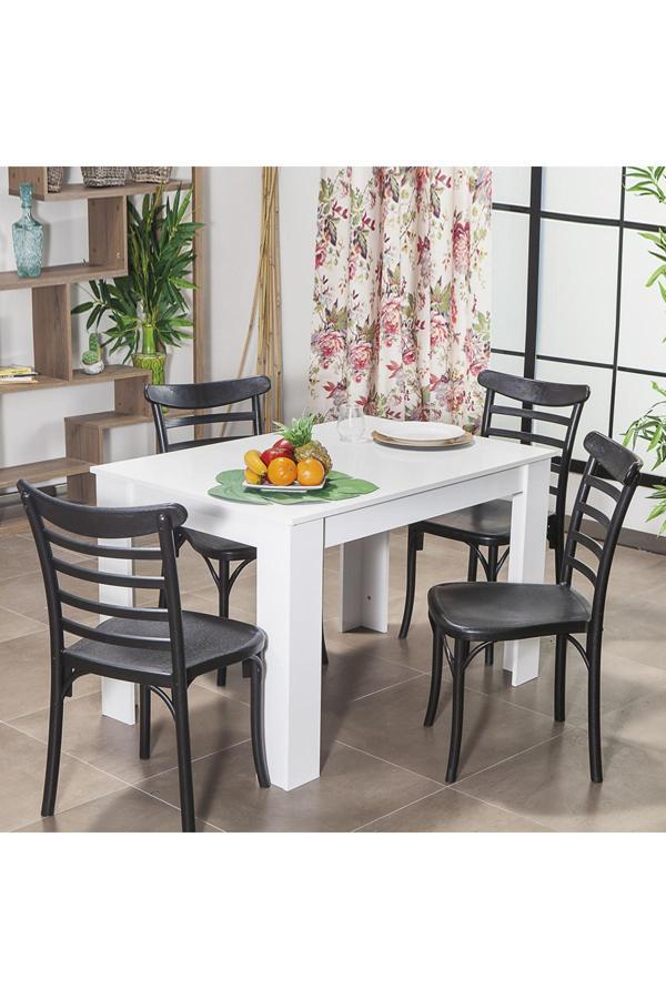 Mobetto Arda / Efes Mutfak Masa Takımı 4 Sandalye 1 Masa - Siyah - Image 1